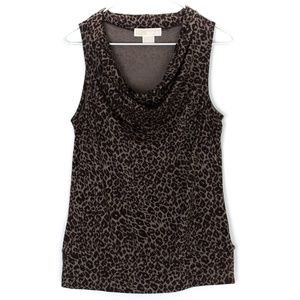 Michael Kors Tank Top Leopard Brown Medium AM